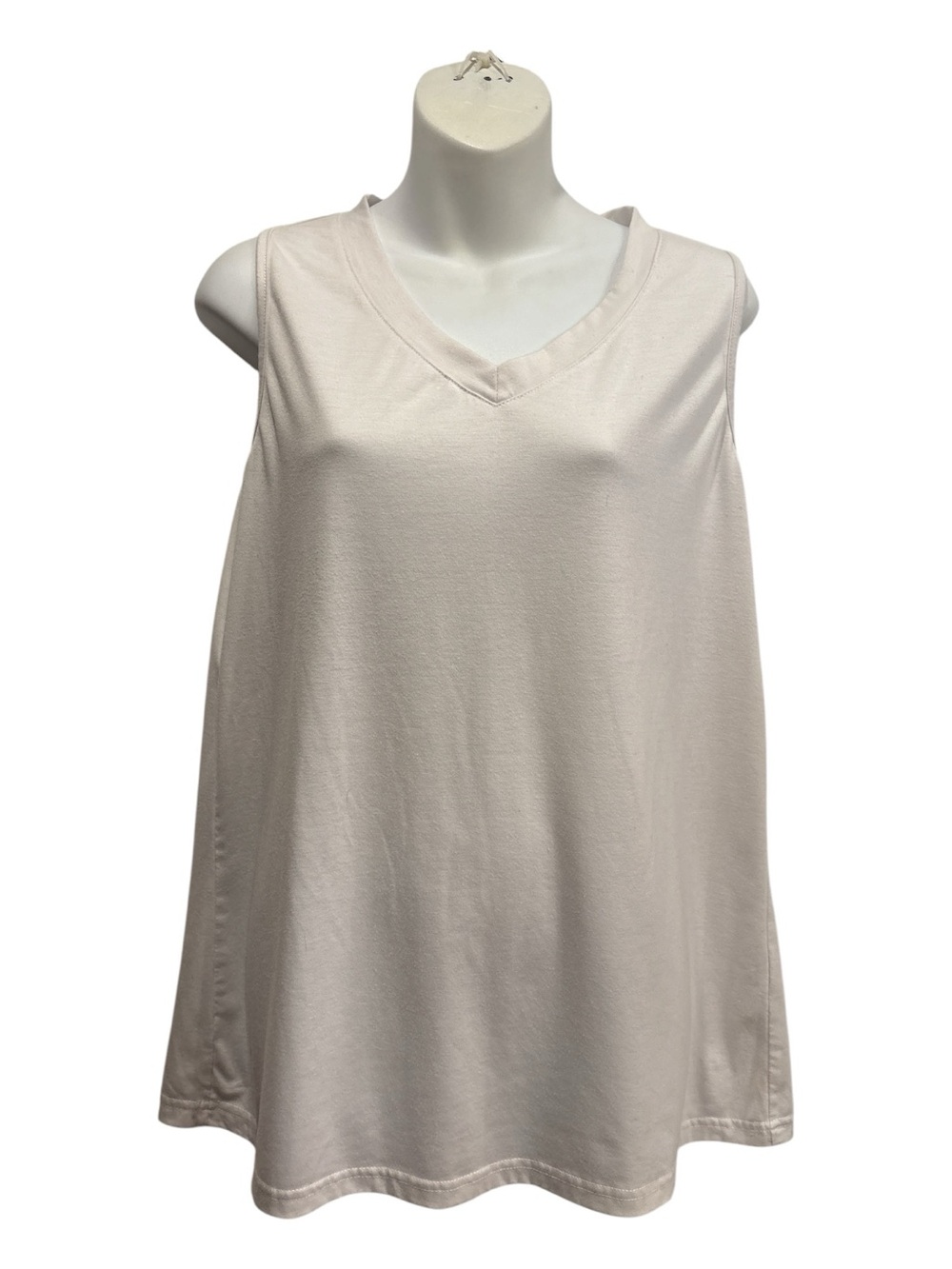 Classic V-Neck Women’s Tank Top in white. Size large